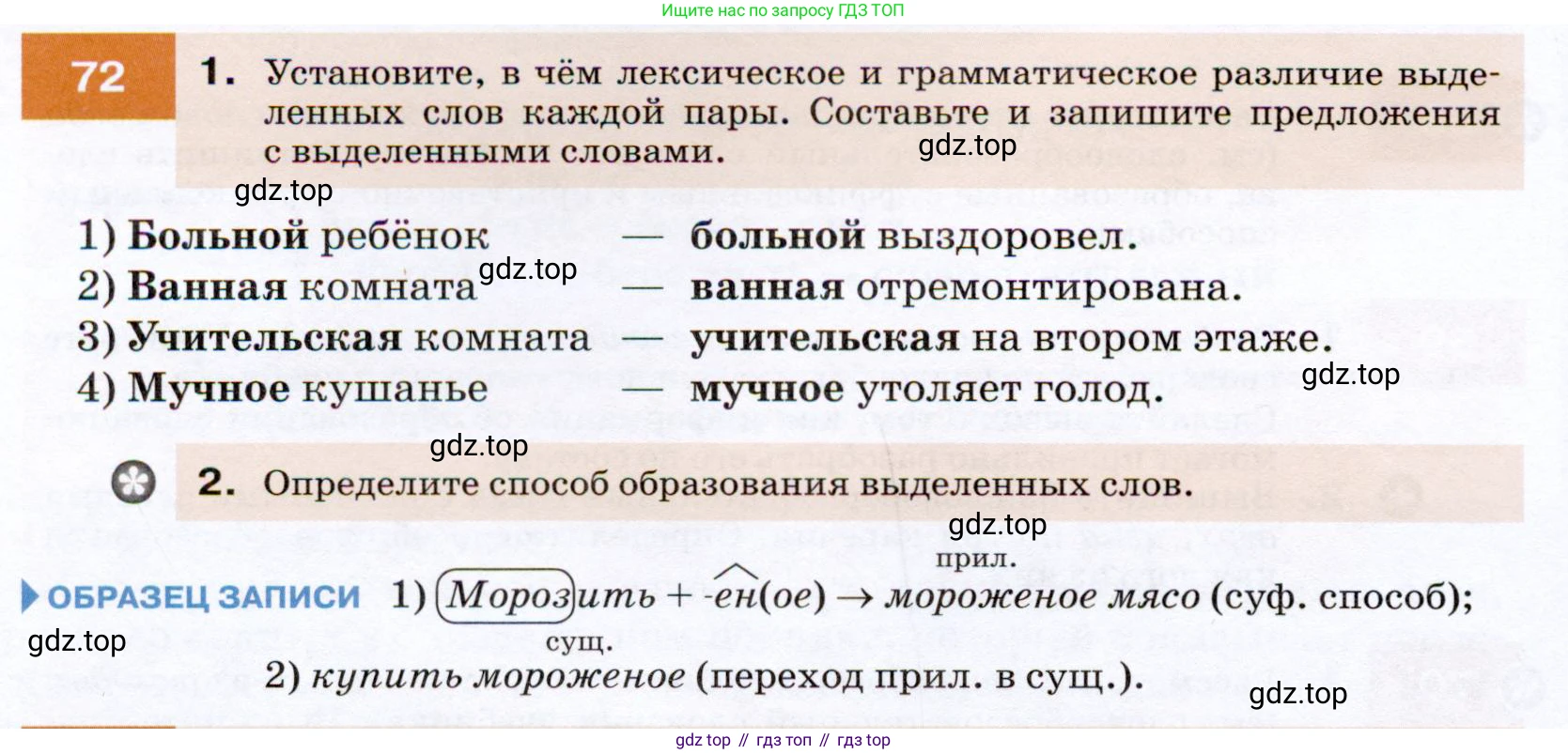 ГДЗ Русский язык, 7 класс Учебник, авторы: Разумовская Маргарита Михайловна, Львова Светлана Ивановна, Капинос Валентина Ивановна, Львов Валентин Витальевич, Сергеева Наталья Николаевна, Соловейчик Марина Сергеевна, издательство Просвещение, Москва, 2021, белого цвета, страница 28, номер 72, Условие