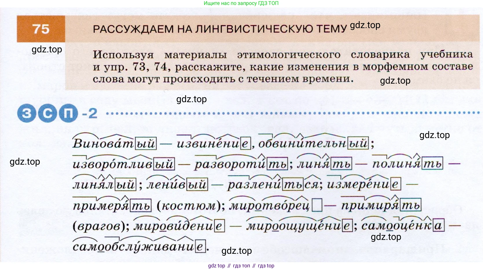 ГДЗ Русский язык, 7 класс Учебник, авторы: Разумовская Маргарита Михайловна, Львова Светлана Ивановна, Капинос Валентина Ивановна, Львов Валентин Витальевич, Сергеева Наталья Николаевна, Соловейчик Марина Сергеевна, издательство Просвещение, Москва, 2021, белого цвета, страница 29, номер 75, Условие