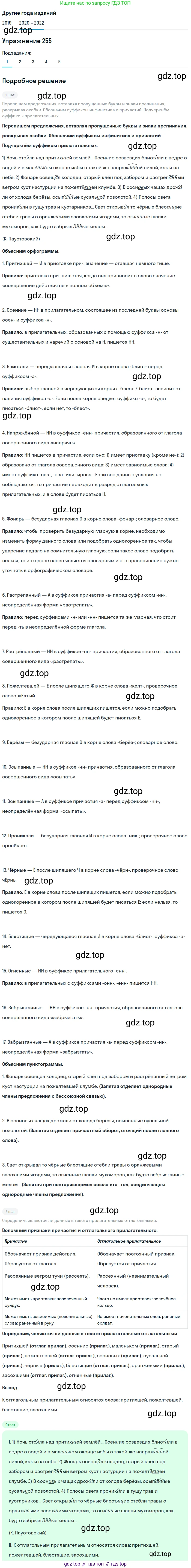 ГДЗ Русский язык, 7 класс Учебник, авторы: Разумовская Маргарита Михайловна, Львова Светлана Ивановна, Капинос Валентина Ивановна, Львов Валентин Витальевич, Сергеева Наталья Николаевна, Соловейчик Марина Сергеевна, издательство Просвещение, Москва, 2021, белого цвета, страница 94, номер 255, Решение 1