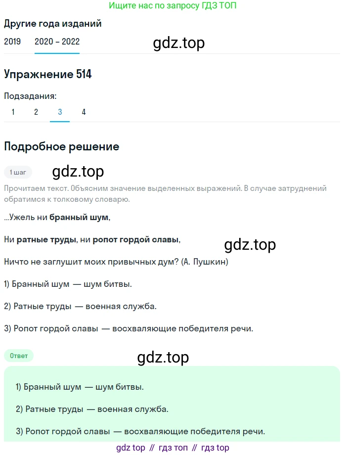 ГДЗ Русский язык, 7 класс Учебник, авторы: Разумовская Маргарита Михайловна, Львова Светлана Ивановна, Капинос Валентина Ивановна, Львов Валентин Витальевич, Сергеева Наталья Николаевна, Соловейчик Марина Сергеевна, издательство Просвещение, Москва, 2021, белого цвета, страница 196, номер 514, Решение 1 (продолжение 4)