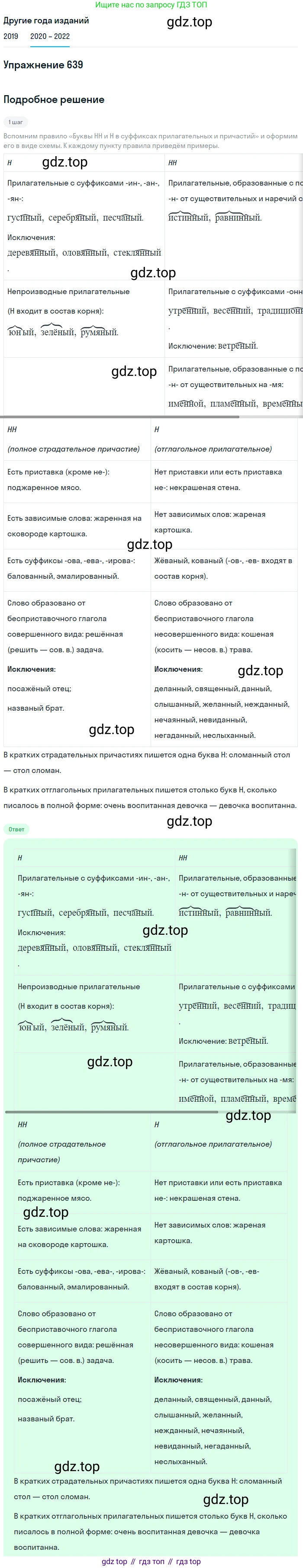 ГДЗ Русский язык, 7 класс Учебник, авторы: Разумовская Маргарита Михайловна, Львова Светлана Ивановна, Капинос Валентина Ивановна, Львов Валентин Витальевич, Сергеева Наталья Николаевна, Соловейчик Марина Сергеевна, издательство Просвещение, Москва, 2021, белого цвета, страница 242, номер 639, Решение 1