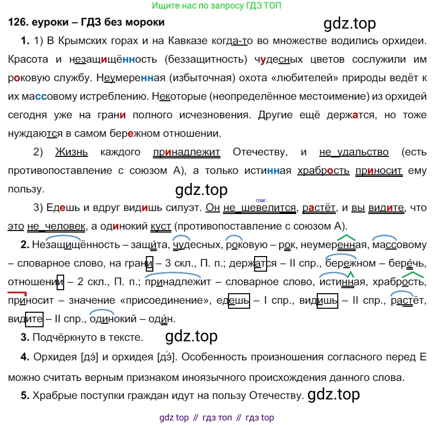 ГДЗ Русский язык, 7 класс Учебник, авторы: Разумовская Маргарита Михайловна, Львова Светлана Ивановна, Капинос Валентина Ивановна, Львов Валентин Витальевич, Сергеева Наталья Николаевна, Соловейчик Марина Сергеевна, издательство Просвещение, Москва, 2021, белого цвета, страница 46, номер 126, Решение 2