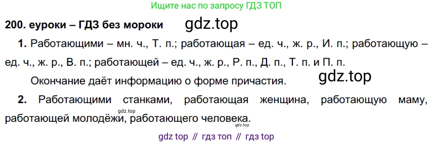 ГДЗ Русский язык, 7 класс Учебник, авторы: Разумовская Маргарита Михайловна, Львова Светлана Ивановна, Капинос Валентина Ивановна, Львов Валентин Витальевич, Сергеева Наталья Николаевна, Соловейчик Марина Сергеевна, издательство Просвещение, Москва, 2021, белого цвета, страница 73, номер 200, Решение 2