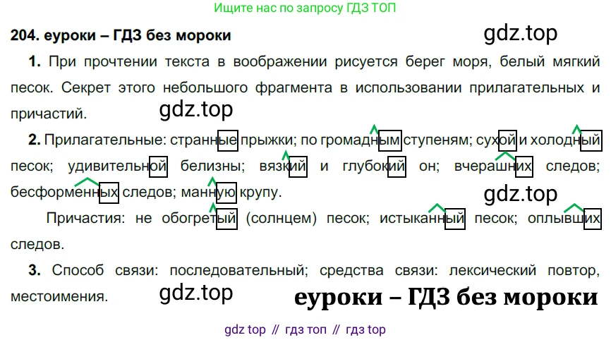 ГДЗ Русский язык, 7 класс Учебник, авторы: Разумовская Маргарита Михайловна, Львова Светлана Ивановна, Капинос Валентина Ивановна, Львов Валентин Витальевич, Сергеева Наталья Николаевна, Соловейчик Марина Сергеевна, издательство Просвещение, Москва, 2021, белого цвета, страница 74, номер 204, Решение 2