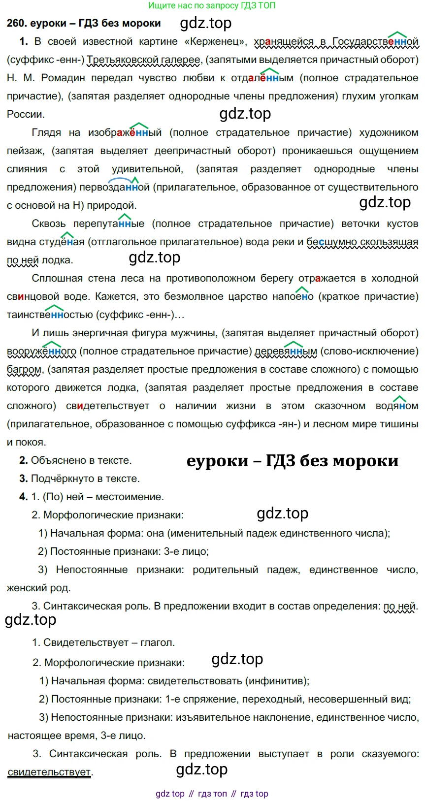 ГДЗ Русский язык, 7 класс Учебник, авторы: Разумовская Маргарита Михайловна, Львова Светлана Ивановна, Капинос Валентина Ивановна, Львов Валентин Витальевич, Сергеева Наталья Николаевна, Соловейчик Марина Сергеевна, издательство Просвещение, Москва, 2021, белого цвета, страница 96, номер 260, Решение 2