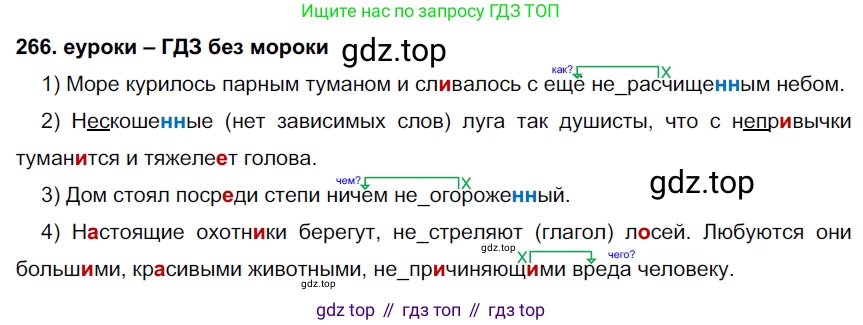 ГДЗ Русский язык, 7 класс Учебник, авторы: Разумовская Маргарита Михайловна, Львова Светлана Ивановна, Капинос Валентина Ивановна, Львов Валентин Витальевич, Сергеева Наталья Николаевна, Соловейчик Марина Сергеевна, издательство Просвещение, Москва, 2021, белого цвета, страница 98, номер 266, Решение 2