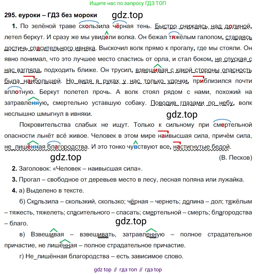 ГДЗ Русский язык, 7 класс Учебник, авторы: Разумовская Маргарита Михайловна, Львова Светлана Ивановна, Капинос Валентина Ивановна, Львов Валентин Витальевич, Сергеева Наталья Николаевна, Соловейчик Марина Сергеевна, издательство Просвещение, Москва, 2021, белого цвета, страница 111, номер 295, Решение 2