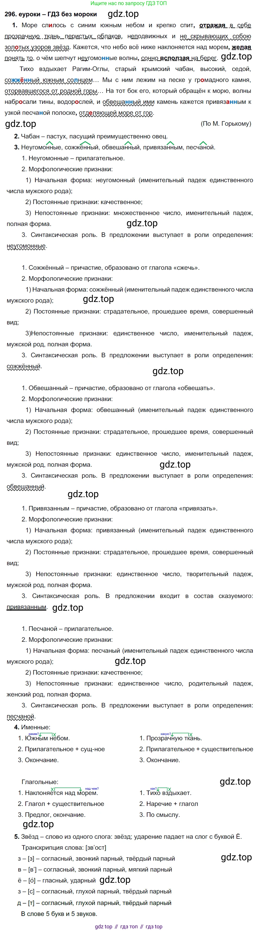 ГДЗ Русский язык, 7 класс Учебник, авторы: Разумовская Маргарита Михайловна, Львова Светлана Ивановна, Капинос Валентина Ивановна, Львов Валентин Витальевич, Сергеева Наталья Николаевна, Соловейчик Марина Сергеевна, издательство Просвещение, Москва, 2021, белого цвета, страница 111, номер 296, Решение 2