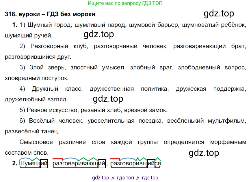ГДЗ Русский язык, 7 класс Учебник, авторы: Разумовская Маргарита Михайловна, Львова Светлана Ивановна, Капинос Валентина Ивановна, Львов Валентин Витальевич, Сергеева Наталья Николаевна, Соловейчик Марина Сергеевна, издательство Просвещение, Москва, 2021, белого цвета, страница 120, номер 318, Решение 2
