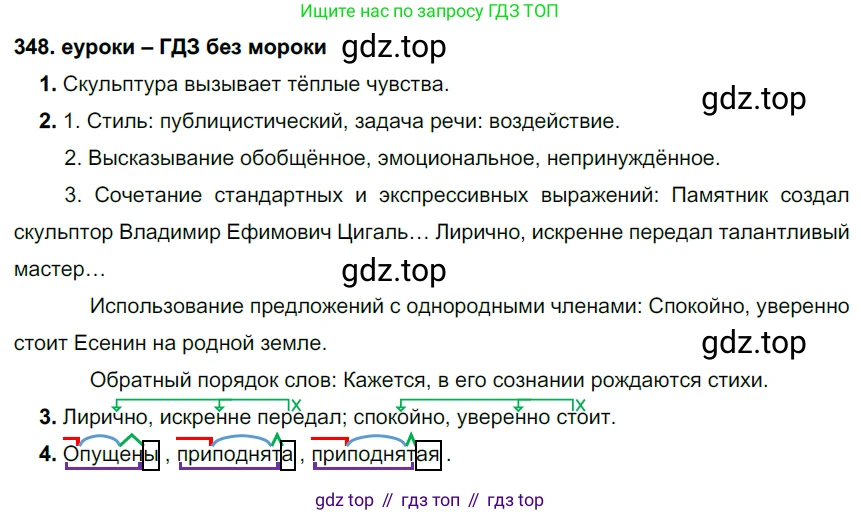 ГДЗ Русский язык, 7 класс Учебник, авторы: Разумовская Маргарита Михайловна, Львова Светлана Ивановна, Капинос Валентина Ивановна, Львов Валентин Витальевич, Сергеева Наталья Николаевна, Соловейчик Марина Сергеевна, издательство Просвещение, Москва, 2021, белого цвета, страница 132, номер 348, Решение 2