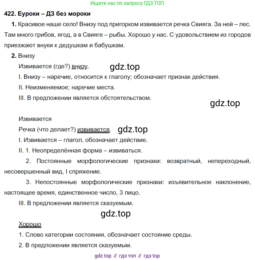 ГДЗ Русский язык, 7 класс Учебник, авторы: Разумовская Маргарита Михайловна, Львова Светлана Ивановна, Капинос Валентина Ивановна, Львов Валентин Витальевич, Сергеева Наталья Николаевна, Соловейчик Марина Сергеевна, издательство Просвещение, Москва, 2021, белого цвета, страница 160, номер 422, Решение 2