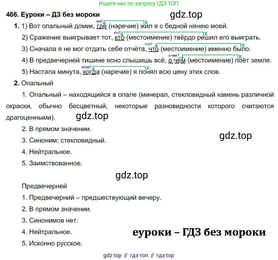 ГДЗ Русский язык, 7 класс Учебник, авторы: Разумовская Маргарита Михайловна, Львова Светлана Ивановна, Капинос Валентина Ивановна, Львов Валентин Витальевич, Сергеева Наталья Николаевна, Соловейчик Марина Сергеевна, издательство Просвещение, Москва, 2021, белого цвета, страница 178, номер 466, Решение 2