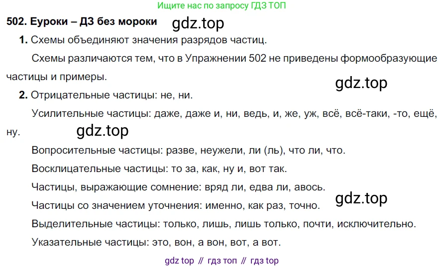ГДЗ Русский язык, 7 класс Учебник, авторы: Разумовская Маргарита Михайловна, Львова Светлана Ивановна, Капинос Валентина Ивановна, Львов Валентин Витальевич, Сергеева Наталья Николаевна, Соловейчик Марина Сергеевна, издательство Просвещение, Москва, 2021, белого цвета, страница 190, номер 502, Решение 2