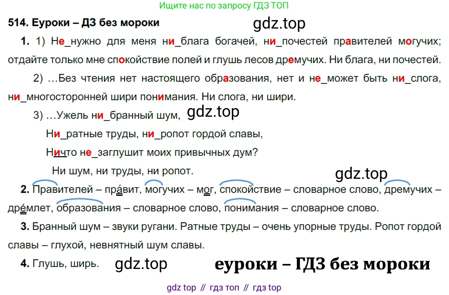 ГДЗ Русский язык, 7 класс Учебник, авторы: Разумовская Маргарита Михайловна, Львова Светлана Ивановна, Капинос Валентина Ивановна, Львов Валентин Витальевич, Сергеева Наталья Николаевна, Соловейчик Марина Сергеевна, издательство Просвещение, Москва, 2021, белого цвета, страница 196, номер 514, Решение 2