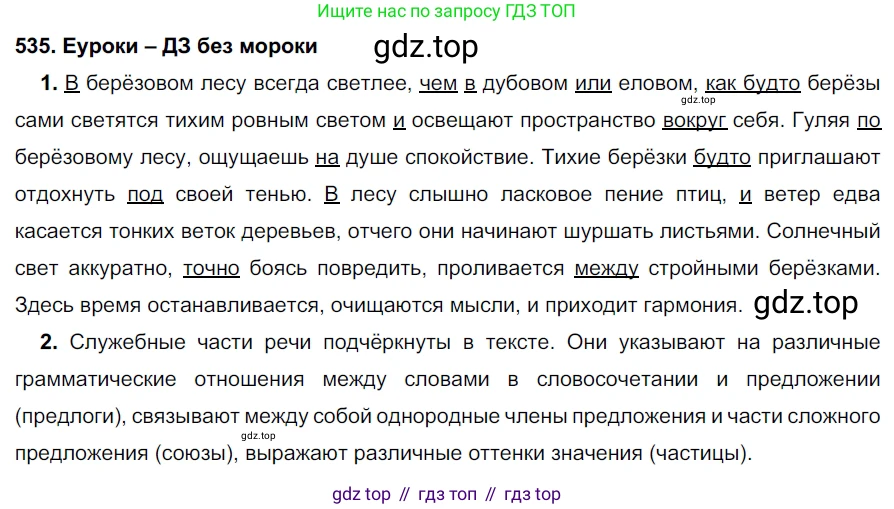 ГДЗ Русский язык, 7 класс Учебник, авторы: Разумовская Маргарита Михайловна, Львова Светлана Ивановна, Капинос Валентина Ивановна, Львов Валентин Витальевич, Сергеева Наталья Николаевна, Соловейчик Марина Сергеевна, издательство Просвещение, Москва, 2021, белого цвета, страница 205, номер 535, Решение 2