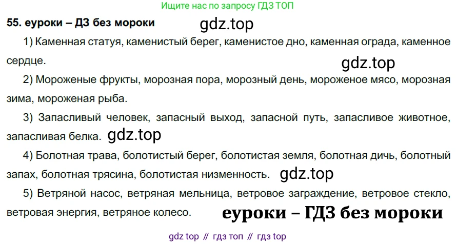 ГДЗ Русский язык, 7 класс Учебник, авторы: Разумовская Маргарита Михайловна, Львова Светлана Ивановна, Капинос Валентина Ивановна, Львов Валентин Витальевич, Сергеева Наталья Николаевна, Соловейчик Марина Сергеевна, издательство Просвещение, Москва, 2021, белого цвета, страница 24, номер 55, Решение 2