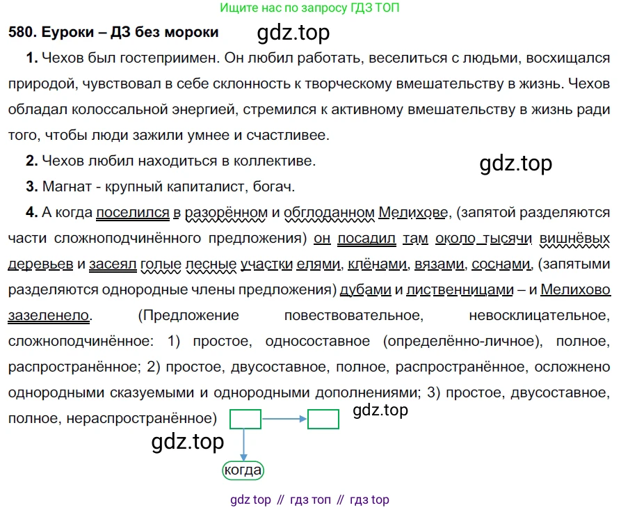 ГДЗ Русский язык, 7 класс Учебник, авторы: Разумовская Маргарита Михайловна, Львова Светлана Ивановна, Капинос Валентина Ивановна, Львов Валентин Витальевич, Сергеева Наталья Николаевна, Соловейчик Марина Сергеевна, издательство Просвещение, Москва, 2021, белого цвета, страница 222, номер 580, Решение 2