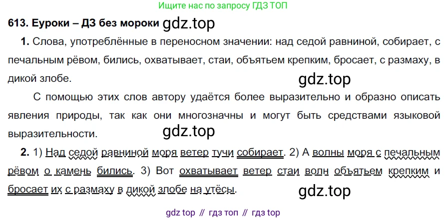 ГДЗ Русский язык, 7 класс Учебник, авторы: Разумовская Маргарита Михайловна, Львова Светлана Ивановна, Капинос Валентина Ивановна, Львов Валентин Витальевич, Сергеева Наталья Николаевна, Соловейчик Марина Сергеевна, издательство Просвещение, Москва, 2021, белого цвета, страница 232, номер 613, Решение 2