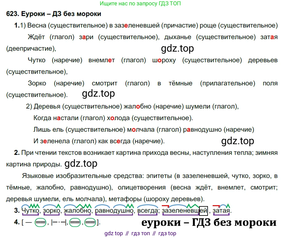 ГДЗ Русский язык, 7 класс Учебник, авторы: Разумовская Маргарита Михайловна, Львова Светлана Ивановна, Капинос Валентина Ивановна, Львов Валентин Витальевич, Сергеева Наталья Николаевна, Соловейчик Марина Сергеевна, издательство Просвещение, Москва, 2021, белого цвета, страница 235, номер 623, Решение 2