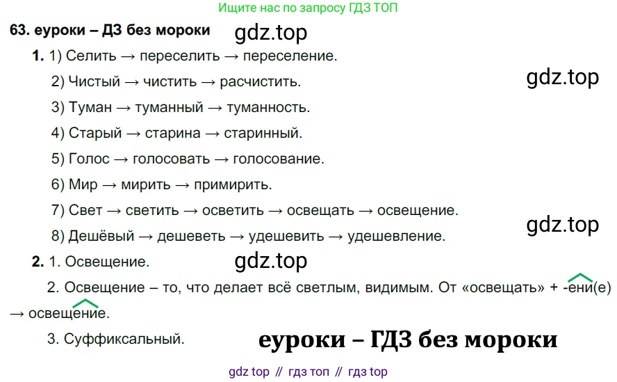 ГДЗ Русский язык, 7 класс Учебник, авторы: Разумовская Маргарита Михайловна, Львова Светлана Ивановна, Капинос Валентина Ивановна, Львов Валентин Витальевич, Сергеева Наталья Николаевна, Соловейчик Марина Сергеевна, издательство Просвещение, Москва, 2021, белого цвета, страница 26, номер 63, Решение 2