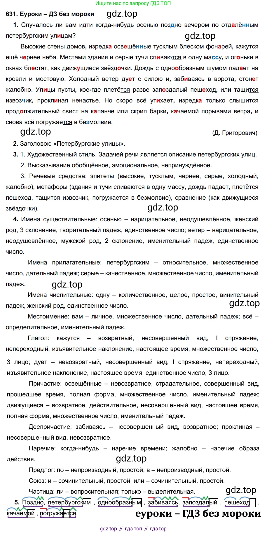 ГДЗ Русский язык, 7 класс Учебник, авторы: Разумовская Маргарита Михайловна, Львова Светлана Ивановна, Капинос Валентина Ивановна, Львов Валентин Витальевич, Сергеева Наталья Николаевна, Соловейчик Марина Сергеевна, издательство Просвещение, Москва, 2021, белого цвета, страница 238, номер 631, Решение 2