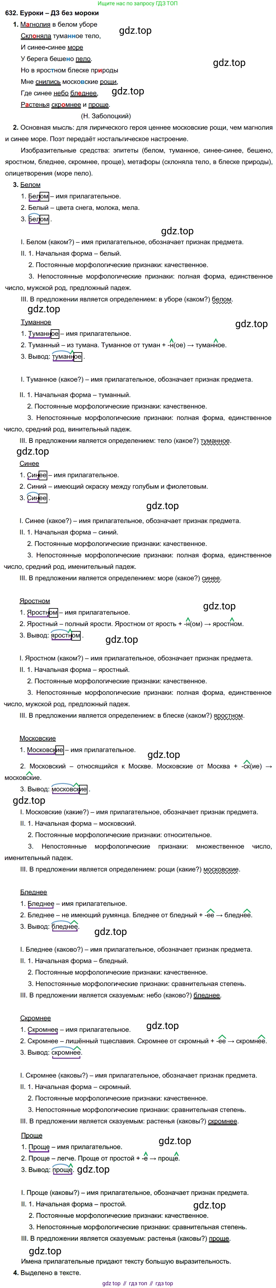 ГДЗ Русский язык, 7 класс Учебник, авторы: Разумовская Маргарита Михайловна, Львова Светлана Ивановна, Капинос Валентина Ивановна, Львов Валентин Витальевич, Сергеева Наталья Николаевна, Соловейчик Марина Сергеевна, издательство Просвещение, Москва, 2021, белого цвета, страница 239, номер 632, Решение 2