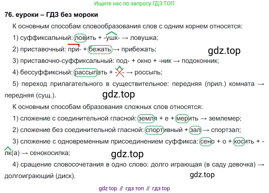 ГДЗ Русский язык, 7 класс Учебник, авторы: Разумовская Маргарита Михайловна, Львова Светлана Ивановна, Капинос Валентина Ивановна, Львов Валентин Витальевич, Сергеева Наталья Николаевна, Соловейчик Марина Сергеевна, издательство Просвещение, Москва, 2021, белого цвета, страница 29, номер 76, Решение 2