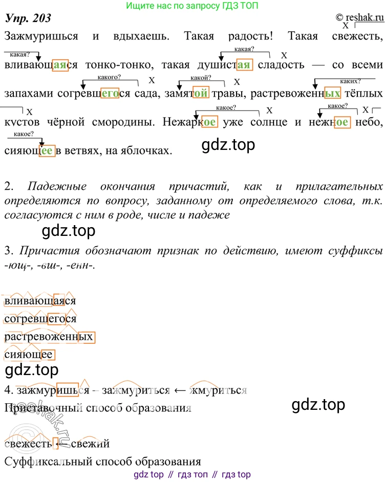 ГДЗ Русский язык, 7 класс Учебник, авторы: Разумовская Маргарита Михайловна, Львова Светлана Ивановна, Капинос Валентина Ивановна, Львов Валентин Витальевич, Сергеева Наталья Николаевна, Соловейчик Марина Сергеевна, издательство Просвещение, Москва, 2021, белого цвета, страница 74, номер 203, Решение 4