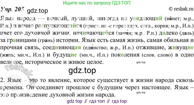 ГДЗ Русский язык, 7 класс Учебник, авторы: Разумовская Маргарита Михайловна, Львова Светлана Ивановна, Капинос Валентина Ивановна, Львов Валентин Витальевич, Сергеева Наталья Николаевна, Соловейчик Марина Сергеевна, издательство Просвещение, Москва, 2021, белого цвета, страница 74, номер 205, Решение 4