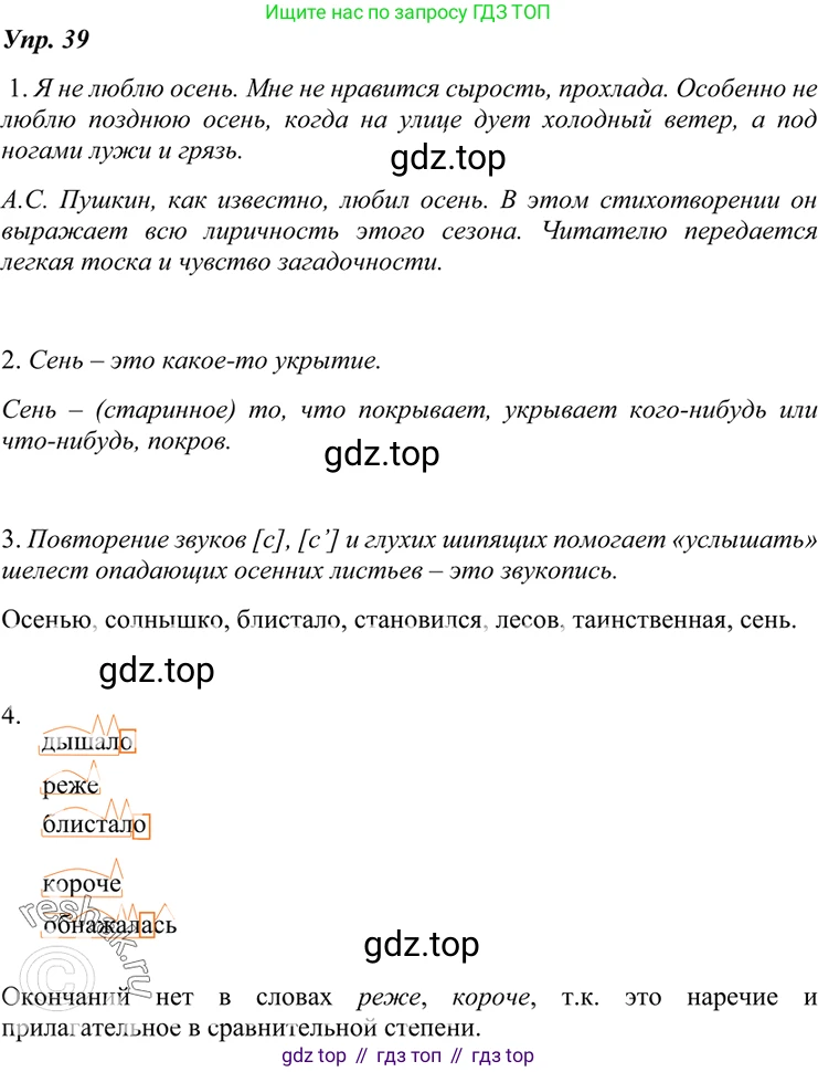 ГДЗ Русский язык, 7 класс Учебник, авторы: Разумовская Маргарита Михайловна, Львова Светлана Ивановна, Капинос Валентина Ивановна, Львов Валентин Витальевич, Сергеева Наталья Николаевна, Соловейчик Марина Сергеевна, издательство Просвещение, Москва, 2021, белого цвета, страница 19, номер 39, Решение 4