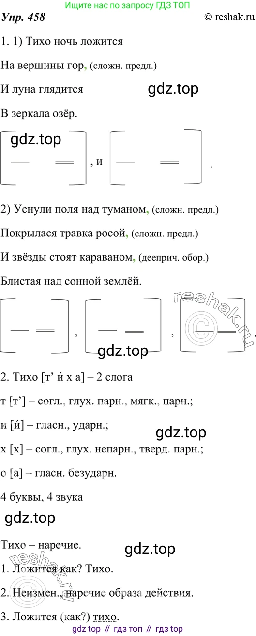 ГДЗ Русский язык, 7 класс Учебник, авторы: Разумовская Маргарита Михайловна, Львова Светлана Ивановна, Капинос Валентина Ивановна, Львов Валентин Витальевич, Сергеева Наталья Николаевна, Соловейчик Марина Сергеевна, издательство Просвещение, Москва, 2021, белого цвета, страница 174, номер 458, Решение 4