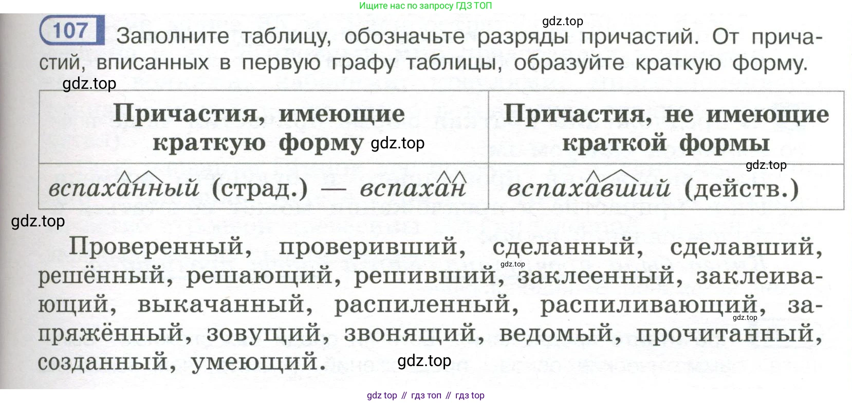 Русский язык, 7 класс Учебник, авторы: Рыбченкова Лидия Макаровна, Александрова Ольга Макаровна, Загоровская Ольга Владимировна, Нарушевич Андрей Георгиевич, Вакурова Ольга Фёдоровна, Григорьев Андрей Владимирович, Кузина Анна Николаевна, издательство Просвещение, Москва, 2019, коричневого цвета, Часть 1, страница 57, номер 107, Условие
