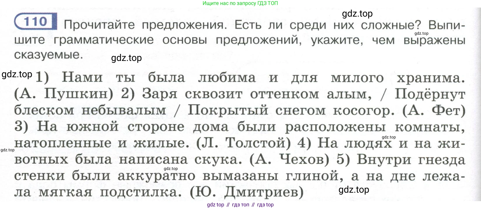 Русский язык, 7 класс Учебник, авторы: Рыбченкова Лидия Макаровна, Александрова Ольга Макаровна, Загоровская Ольга Владимировна, Нарушевич Андрей Георгиевич, Вакурова Ольга Фёдоровна, Григорьев Андрей Владимирович, Кузина Анна Николаевна, издательство Просвещение, Москва, 2019, коричневого цвета, Часть 1, страница 58, номер 110, Условие