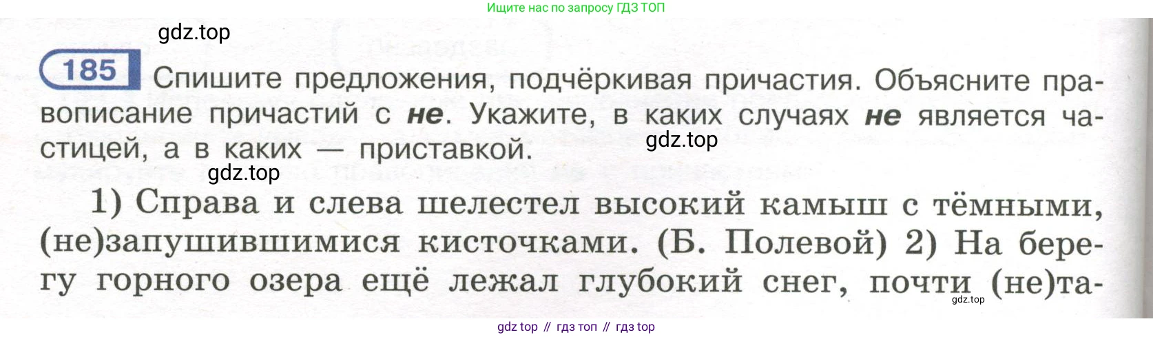 Русский язык, 7 класс Учебник, авторы: Рыбченкова Лидия Макаровна, Александрова Ольга Макаровна, Загоровская Ольга Владимировна, Нарушевич Андрей Георгиевич, Вакурова Ольга Фёдоровна, Григорьев Андрей Владимирович, Кузина Анна Николаевна, издательство Просвещение, Москва, 2019, коричневого цвета, Часть 1, страница 88, номер 185, Условие