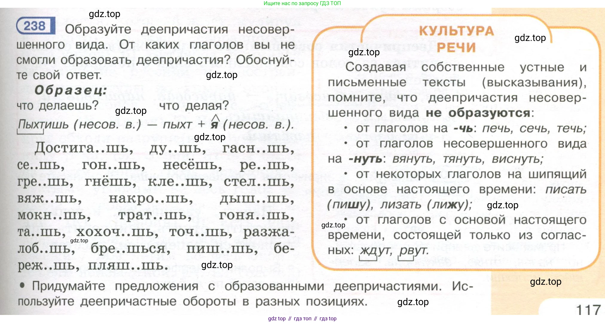 Русский язык, 7 класс Учебник, авторы: Рыбченкова Лидия Макаровна, Александрова Ольга Макаровна, Загоровская Ольга Владимировна, Нарушевич Андрей Георгиевич, Вакурова Ольга Фёдоровна, Григорьев Андрей Владимирович, Кузина Анна Николаевна, издательство Просвещение, Москва, 2019, коричневого цвета, Часть 1, страница 117, номер 238, Условие