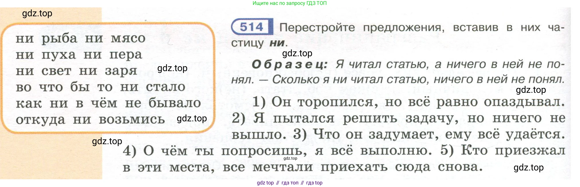 Русский язык, 7 класс Учебник, авторы: Рыбченкова Лидия Макаровна, Александрова Ольга Макаровна, Загоровская Ольга Владимировна, Нарушевич Андрей Георгиевич, Вакурова Ольга Фёдоровна, Григорьев Андрей Владимирович, Кузина Анна Николаевна, издательство Просвещение, Москва, 2019, коричневого цвета, Часть 2, страница 116, номер 514, Условие