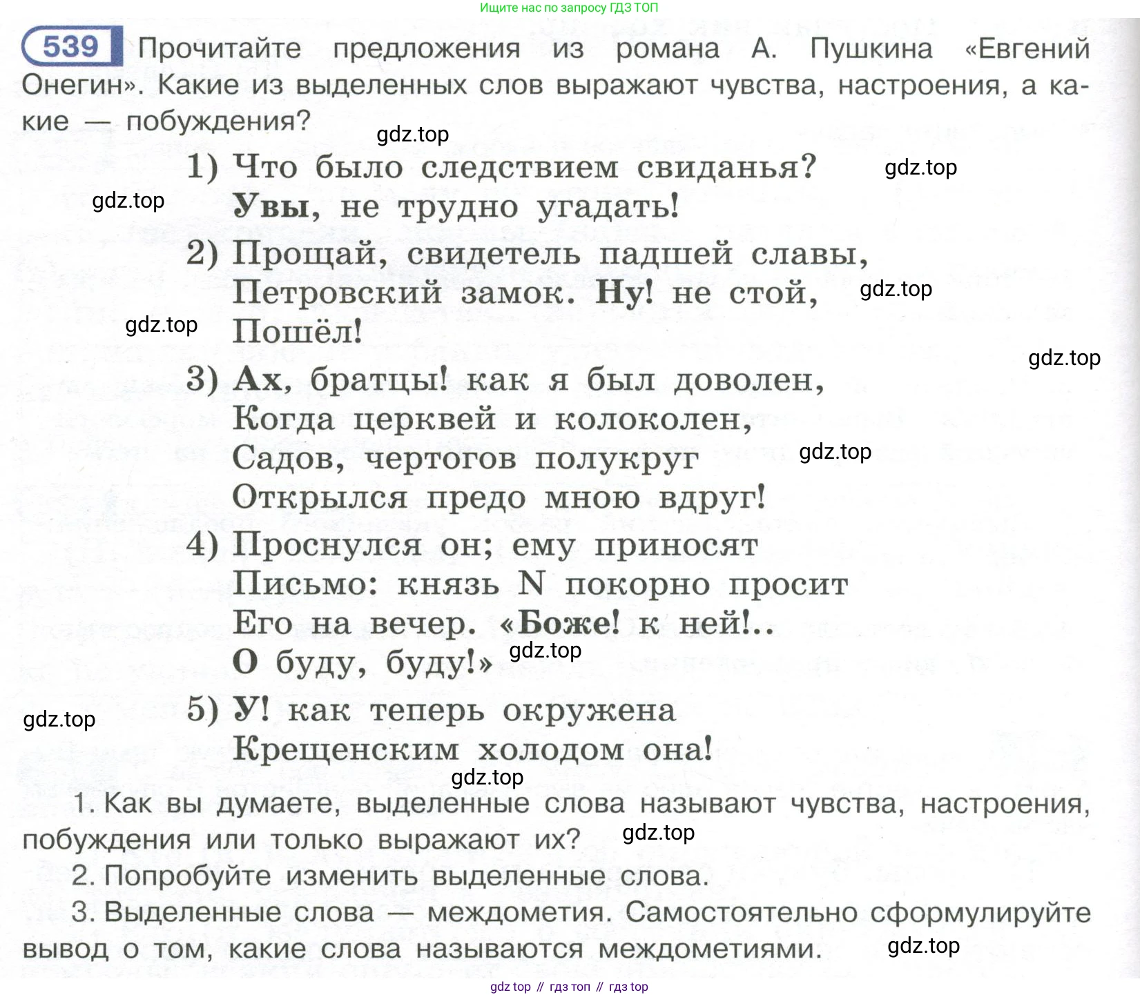 Русский язык, 7 класс Учебник, авторы: Рыбченкова Лидия Макаровна, Александрова Ольга Макаровна, Загоровская Ольга Владимировна, Нарушевич Андрей Георгиевич, Вакурова Ольга Фёдоровна, Григорьев Андрей Владимирович, Кузина Анна Николаевна, издательство Просвещение, Москва, 2019, коричневого цвета, Часть 2, страница 126, номер 539, Условие