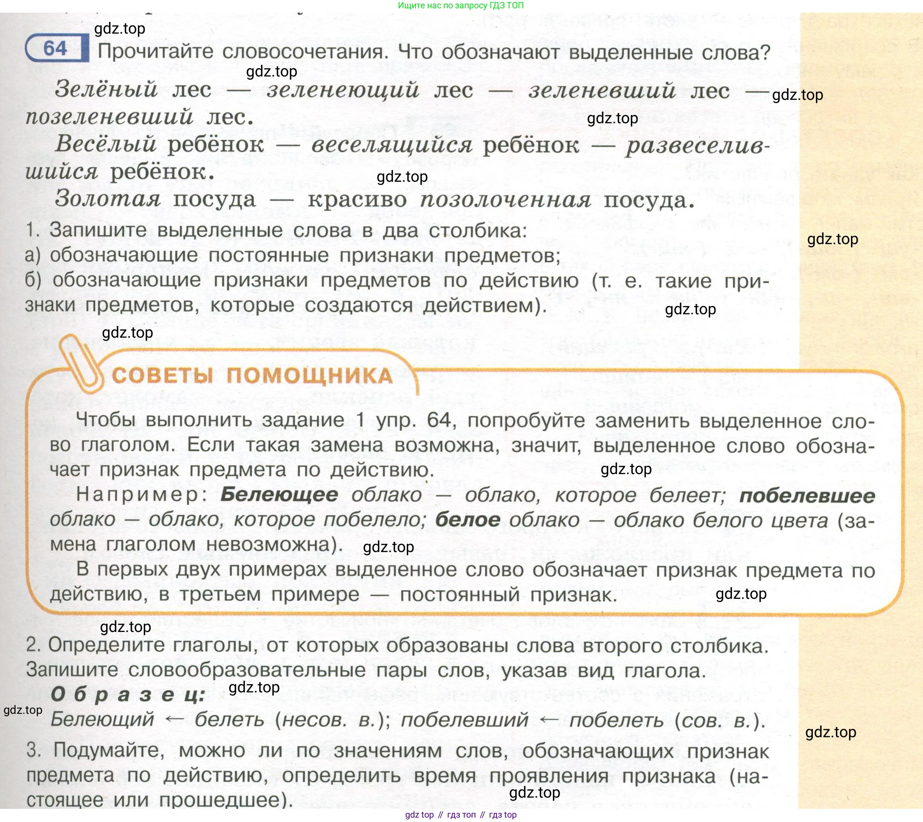 Русский язык, 7 класс Учебник, авторы: Рыбченкова Лидия Макаровна, Александрова Ольга Макаровна, Загоровская Ольга Владимировна, Нарушевич Андрей Георгиевич, Вакурова Ольга Фёдоровна, Григорьев Андрей Владимирович, Кузина Анна Николаевна, издательство Просвещение, Москва, 2019, коричневого цвета, Часть 1, страница 37, номер 64, Условие