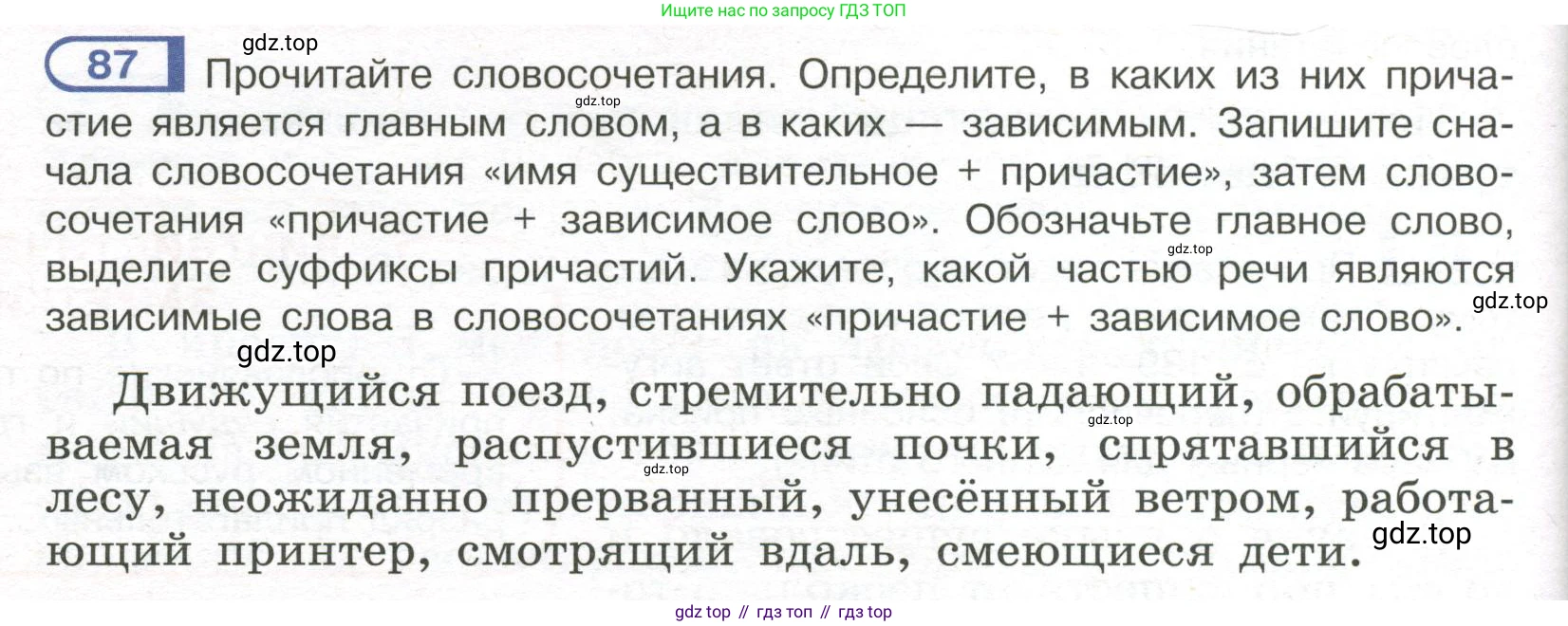Русский язык, 7 класс Учебник, авторы: Рыбченкова Лидия Макаровна, Александрова Ольга Макаровна, Загоровская Ольга Владимировна, Нарушевич Андрей Георгиевич, Вакурова Ольга Фёдоровна, Григорьев Андрей Владимирович, Кузина Анна Николаевна, издательство Просвещение, Москва, 2019, коричневого цвета, Часть 1, страница 48, номер 87, Условие