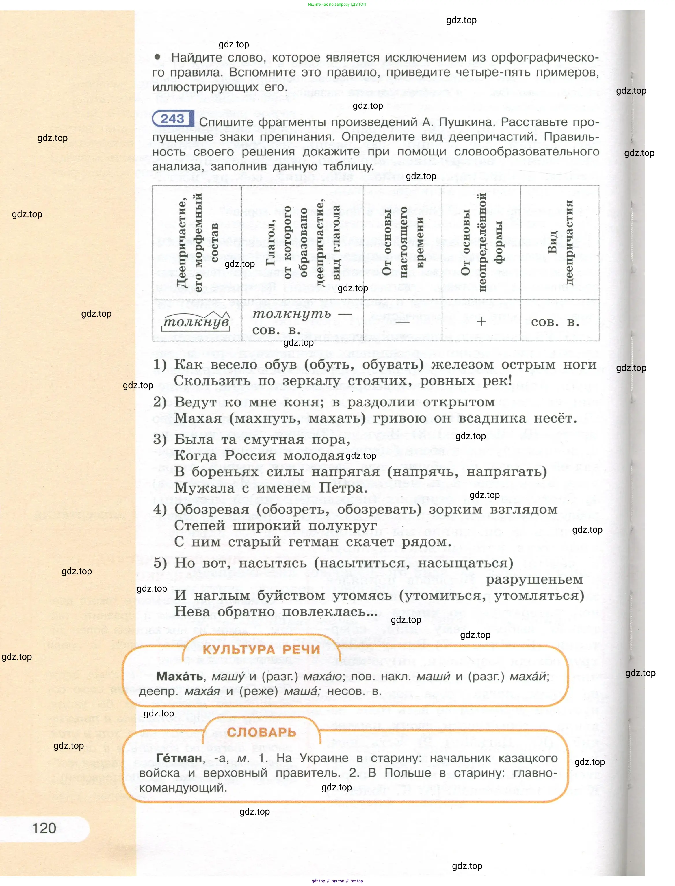Русский язык, 7 класс Учебник, авторы: Рыбченкова Лидия Макаровна, Александрова Ольга Макаровна, Загоровская Ольга Владимировна, Нарушевич Андрей Георгиевич, Вакурова Ольга Фёдоровна, Григорьев Андрей Владимирович, Кузина Анна Николаевна, издательство Просвещение, Москва, 2019, коричневого цвета, Часть 1, страница 120
