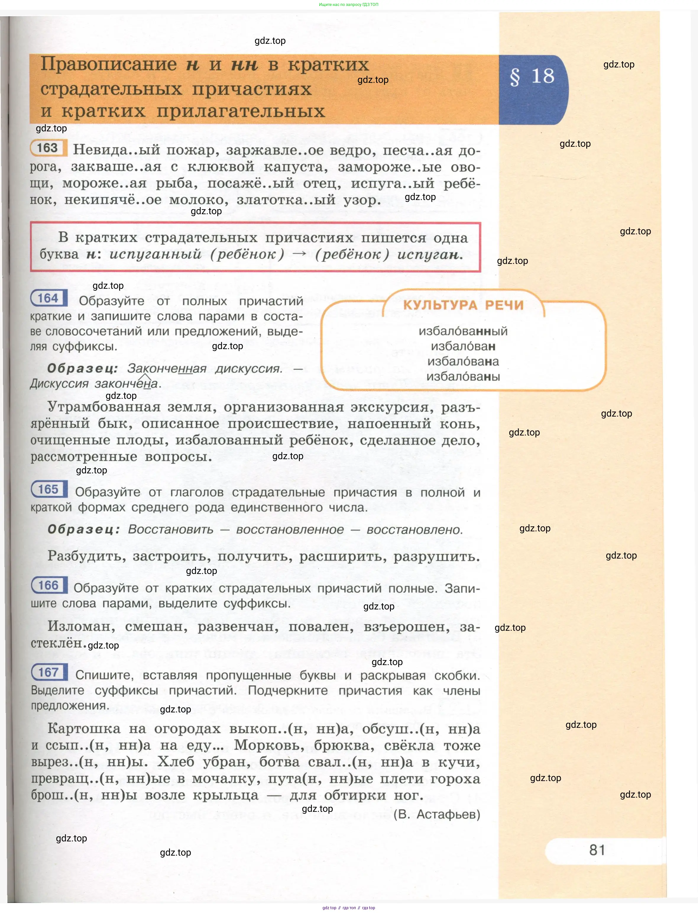 Русский язык, 7 класс Учебник, авторы: Рыбченкова Лидия Макаровна, Александрова Ольга Макаровна, Загоровская Ольга Владимировна, Нарушевич Андрей Георгиевич, Вакурова Ольга Фёдоровна, Григорьев Андрей Владимирович, Кузина Анна Николаевна, издательство Просвещение, Москва, 2019, коричневого цвета, Часть 1, страница 81