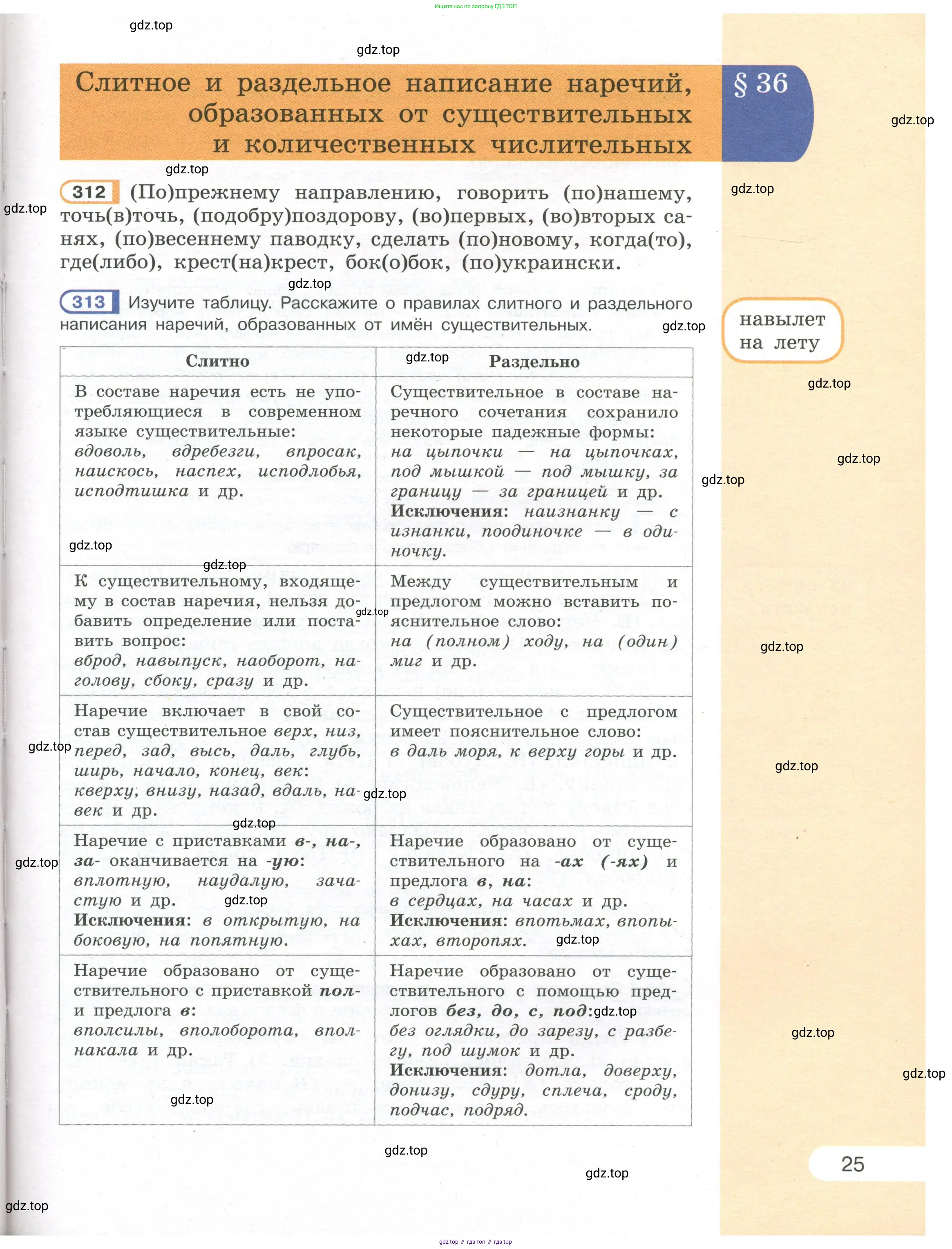 Русский язык, 7 класс Учебник, авторы: Рыбченкова Лидия Макаровна, Александрова Ольга Макаровна, Загоровская Ольга Владимировна, Нарушевич Андрей Георгиевич, Вакурова Ольга Фёдоровна, Григорьев Андрей Владимирович, Кузина Анна Николаевна, издательство Просвещение, Москва, 2019, коричневого цвета, Часть 1, страница 25