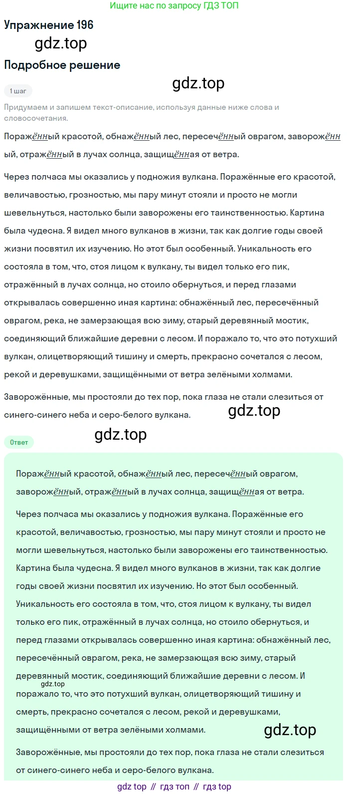 Русский язык, 7 класс Учебник, авторы: Рыбченкова Лидия Макаровна, Александрова Ольга Макаровна, Загоровская Ольга Владимировна, Нарушевич Андрей Георгиевич, Вакурова Ольга Фёдоровна, Григорьев Андрей Владимирович, Кузина Анна Николаевна, издательство Просвещение, Москва, 2019, коричневого цвета, Часть 1, страница 93, номер 196, Решение 1