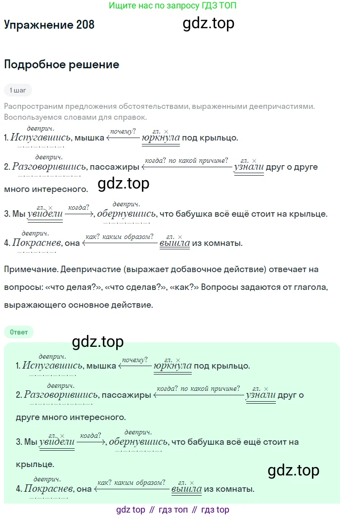 Русский язык, 7 класс Учебник, авторы: Рыбченкова Лидия Макаровна, Александрова Ольга Макаровна, Загоровская Ольга Владимировна, Нарушевич Андрей Георгиевич, Вакурова Ольга Фёдоровна, Григорьев Андрей Владимирович, Кузина Анна Николаевна, издательство Просвещение, Москва, 2019, коричневого цвета, Часть 1, страница 99, номер 208, Решение 1