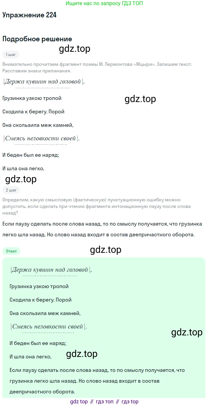 Русский язык, 7 класс Учебник, авторы: Рыбченкова Лидия Макаровна, Александрова Ольга Макаровна, Загоровская Ольга Владимировна, Нарушевич Андрей Георгиевич, Вакурова Ольга Фёдоровна, Григорьев Андрей Владимирович, Кузина Анна Николаевна, издательство Просвещение, Москва, 2019, коричневого цвета, Часть 1, страница 108, номер 224, Решение 1
