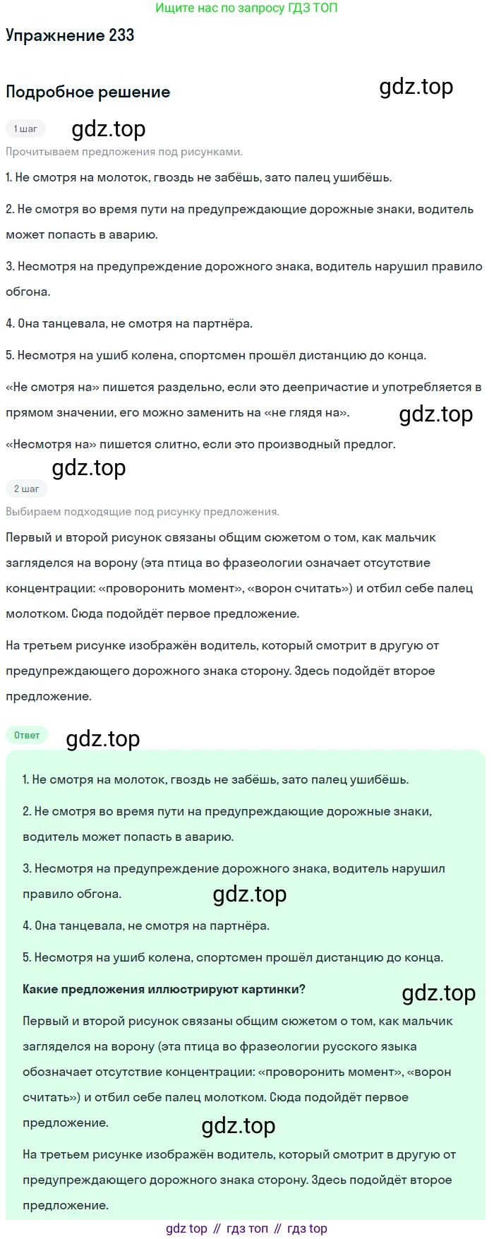 Русский язык, 7 класс Учебник, авторы: Рыбченкова Лидия Макаровна, Александрова Ольга Макаровна, Загоровская Ольга Владимировна, Нарушевич Андрей Георгиевич, Вакурова Ольга Фёдоровна, Григорьев Андрей Владимирович, Кузина Анна Николаевна, издательство Просвещение, Москва, 2019, коричневого цвета, Часть 1, страница 114, номер 233, Решение 1
