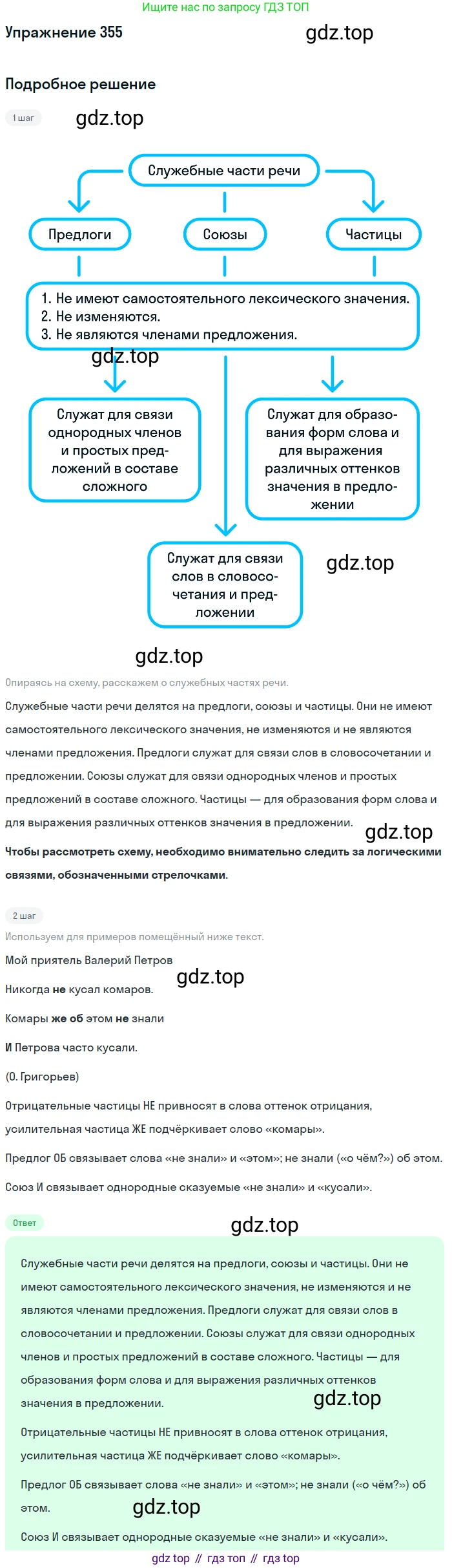 Русский язык, 7 класс Учебник, авторы: Рыбченкова Лидия Макаровна, Александрова Ольга Макаровна, Загоровская Ольга Владимировна, Нарушевич Андрей Георгиевич, Вакурова Ольга Фёдоровна, Григорьев Андрей Владимирович, Кузина Анна Николаевна, издательство Просвещение, Москва, 2019, коричневого цвета, Часть 2, страница 44, номер 355, Решение 1