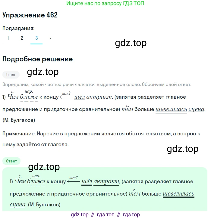 Русский язык, 7 класс Учебник, авторы: Рыбченкова Лидия Макаровна, Александрова Ольга Макаровна, Загоровская Ольга Владимировна, Нарушевич Андрей Георгиевич, Вакурова Ольга Фёдоровна, Григорьев Андрей Владимирович, Кузина Анна Николаевна, издательство Просвещение, Москва, 2019, коричневого цвета, Часть 2, страница 90, номер 462, Решение 1 (продолжение 4)