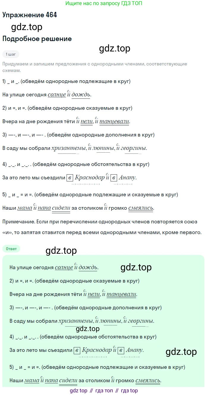 Русский язык, 7 класс Учебник, авторы: Рыбченкова Лидия Макаровна, Александрова Ольга Макаровна, Загоровская Ольга Владимировна, Нарушевич Андрей Георгиевич, Вакурова Ольга Фёдоровна, Григорьев Андрей Владимирович, Кузина Анна Николаевна, издательство Просвещение, Москва, 2019, коричневого цвета, Часть 2, страница 91, номер 464, Решение 1