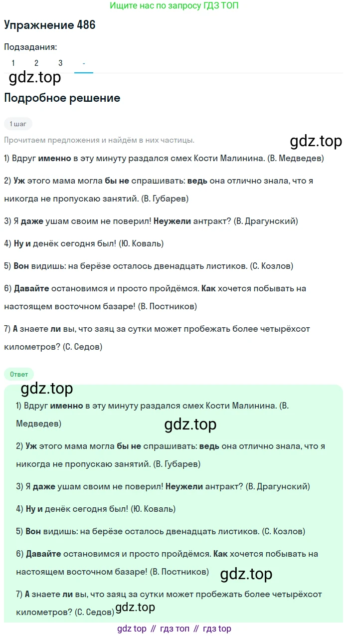 Русский язык, 7 класс Учебник, авторы: Рыбченкова Лидия Макаровна, Александрова Ольга Макаровна, Загоровская Ольга Владимировна, Нарушевич Андрей Георгиевич, Вакурова Ольга Фёдоровна, Григорьев Андрей Владимирович, Кузина Анна Николаевна, издательство Просвещение, Москва, 2019, коричневого цвета, Часть 2, страница 103, номер 486, Решение 1